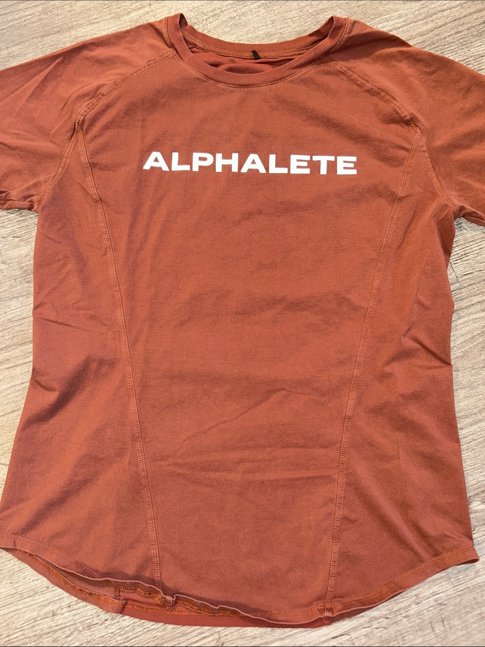 Alphalete Performance Training Tee Mesh Back Athletic Shirt Brown Men’s Large